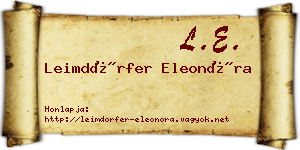 Leimdörfer Eleonóra névjegykártya