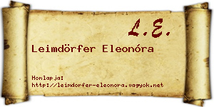 Leimdörfer Eleonóra névjegykártya